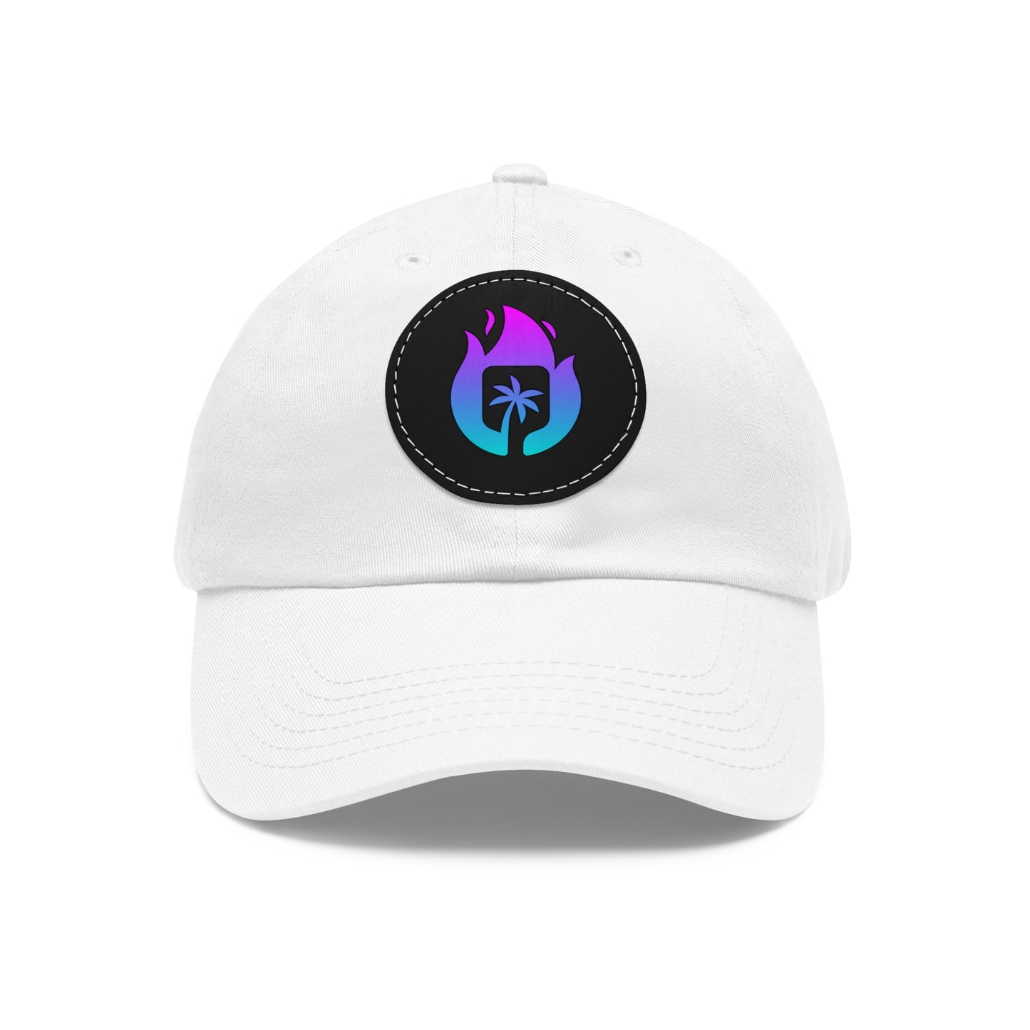 Candela Flame Dad Hat with Round Leather Patch