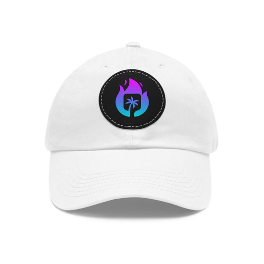 Candela Flame Dad Hat with Round Leather Patch