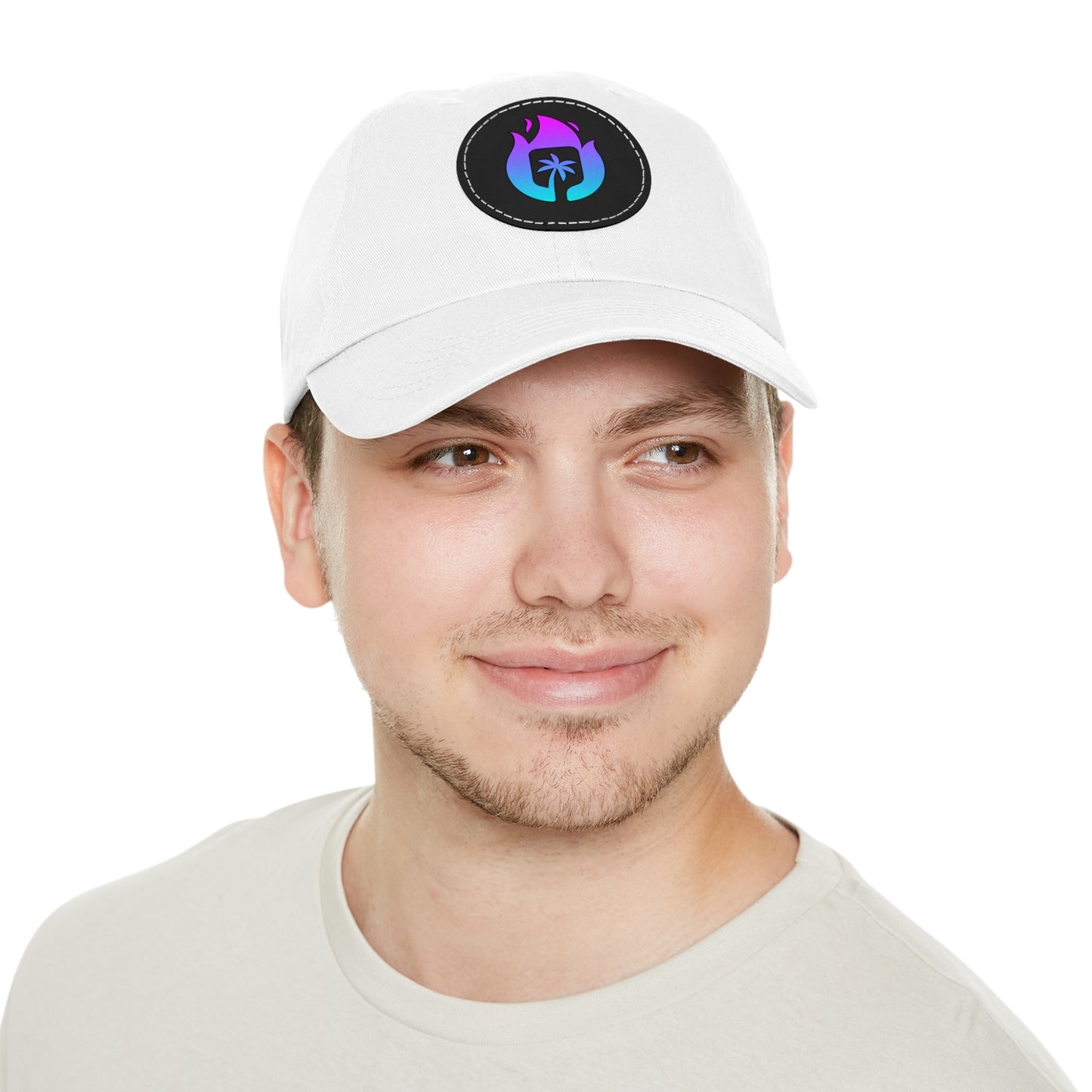 Candela Flame Dad Hat with Round Leather Patch
