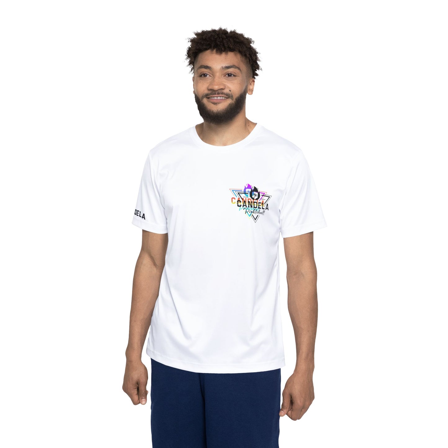 Candela White Bi-Color Logo Men's Sports Jersey