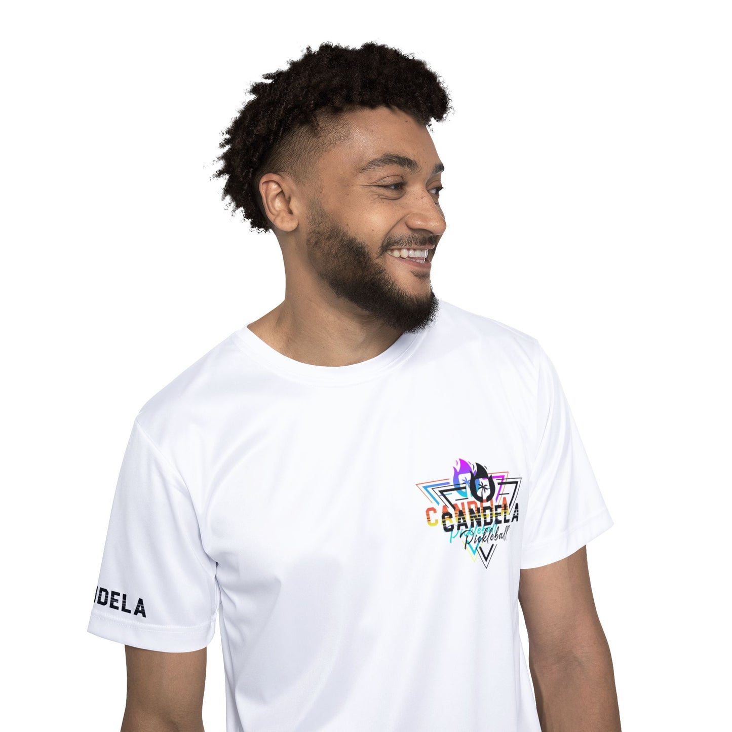 Candela White Bi-Color Logo Men's Sports Jersey