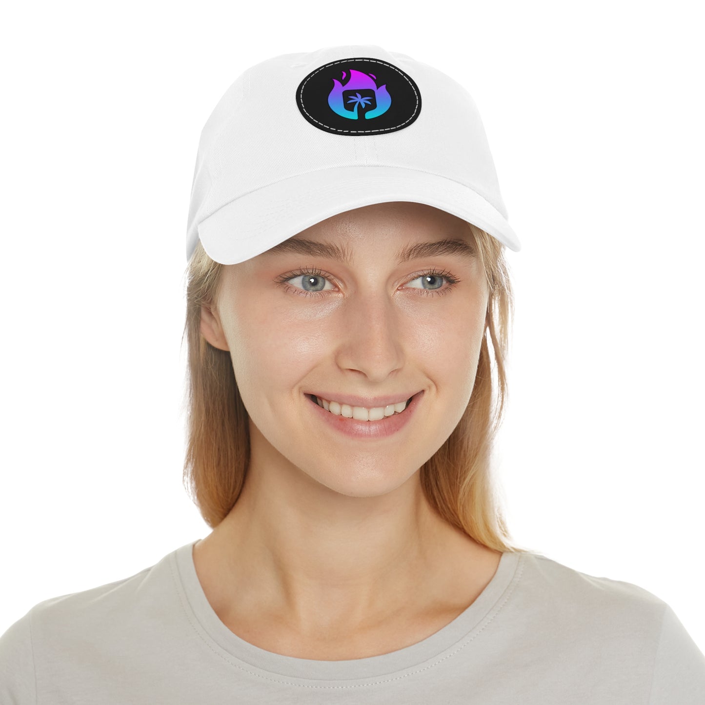 Candela Flame Dad Hat with Round Leather Patch