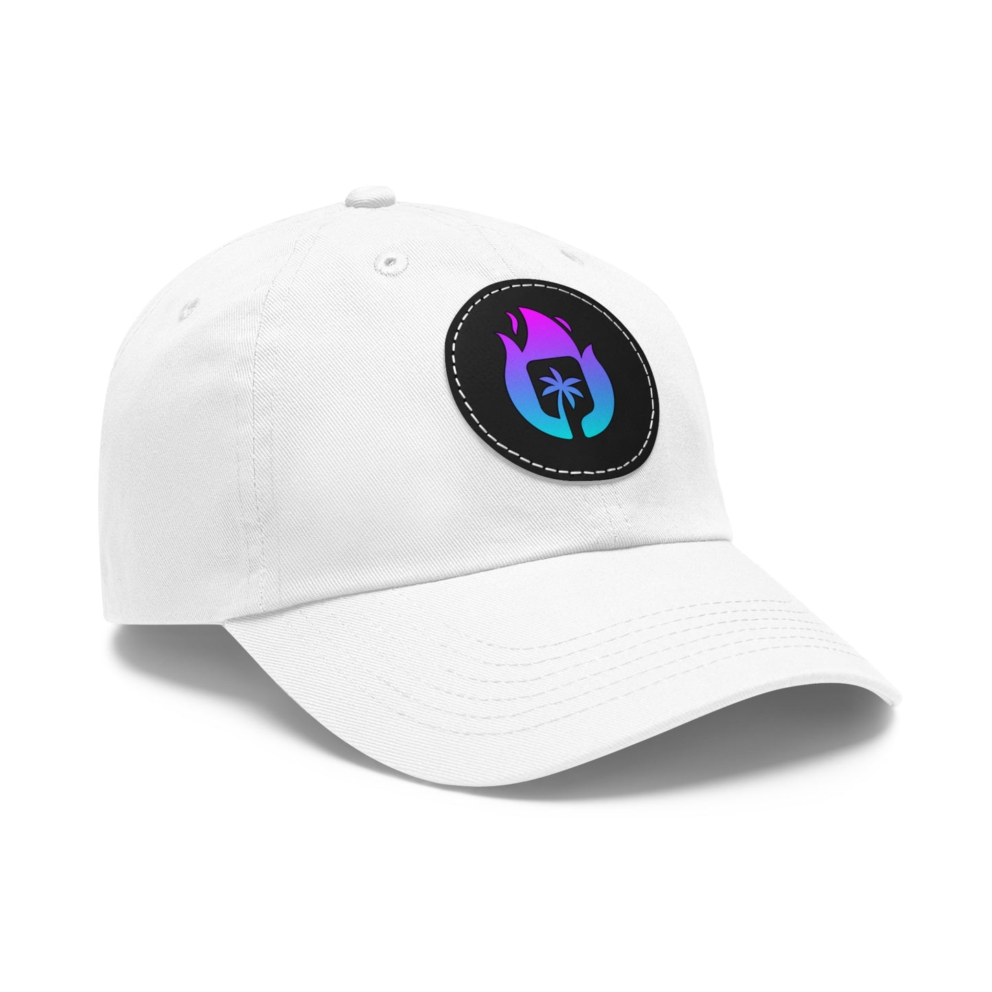 Candela Flame Dad Hat with Round Leather Patch